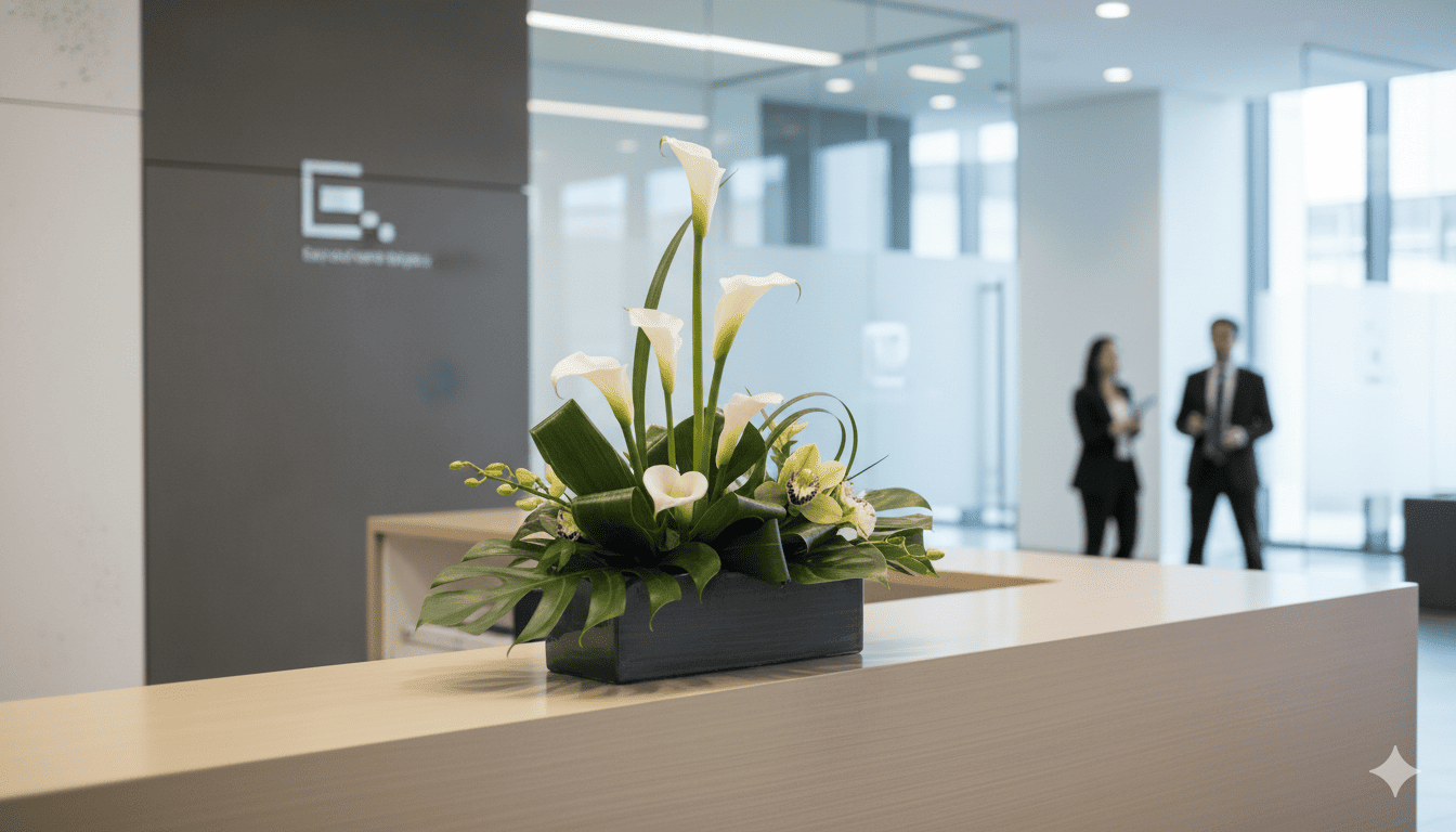 Professional corporate floral arrangement