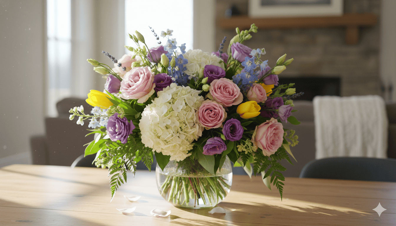 Fresh flowers arranged beautifully