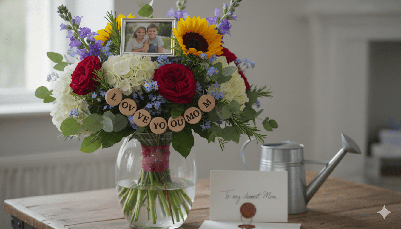 Custom personalized flower bouquet